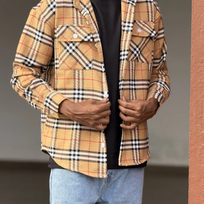 Orange flannel shirt
