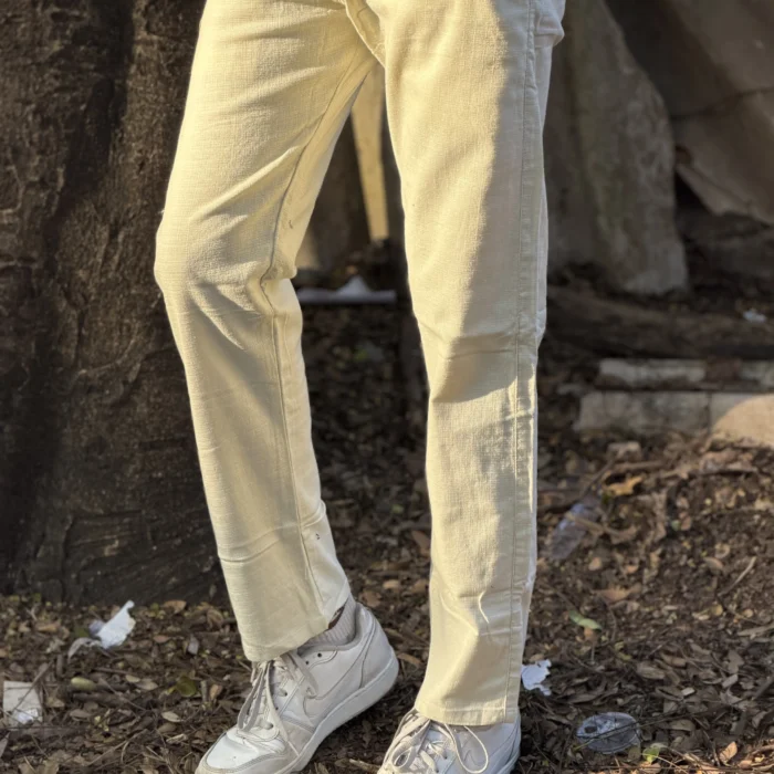 Straight fit cotton pants